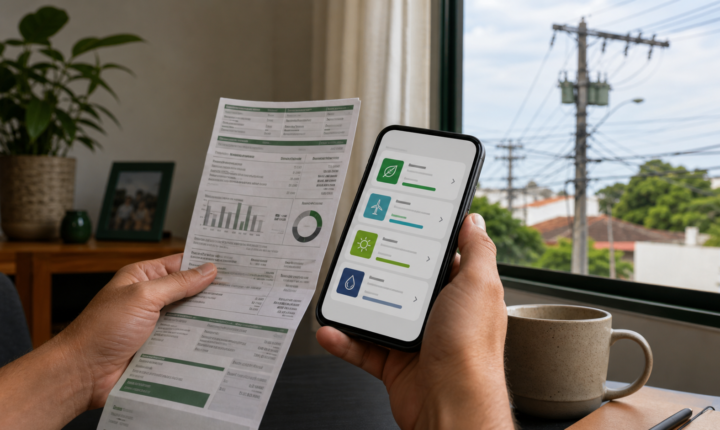 Consumidor compara opções de fornecedores de energia elétrica no celular