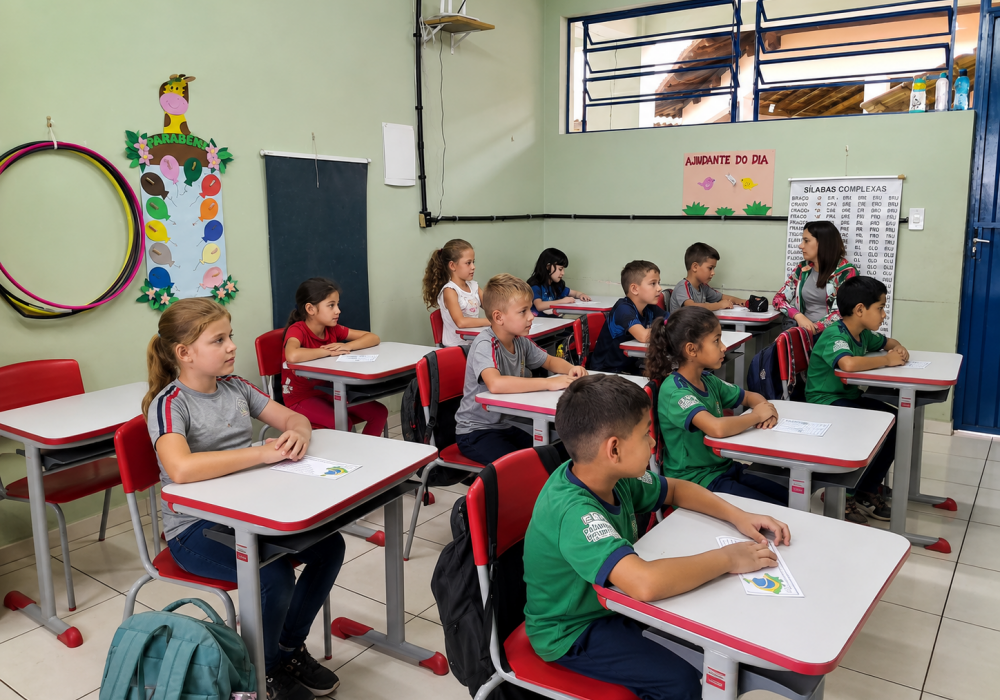 Alunos da rede municipal de Palmeira das Missões em sala de aula