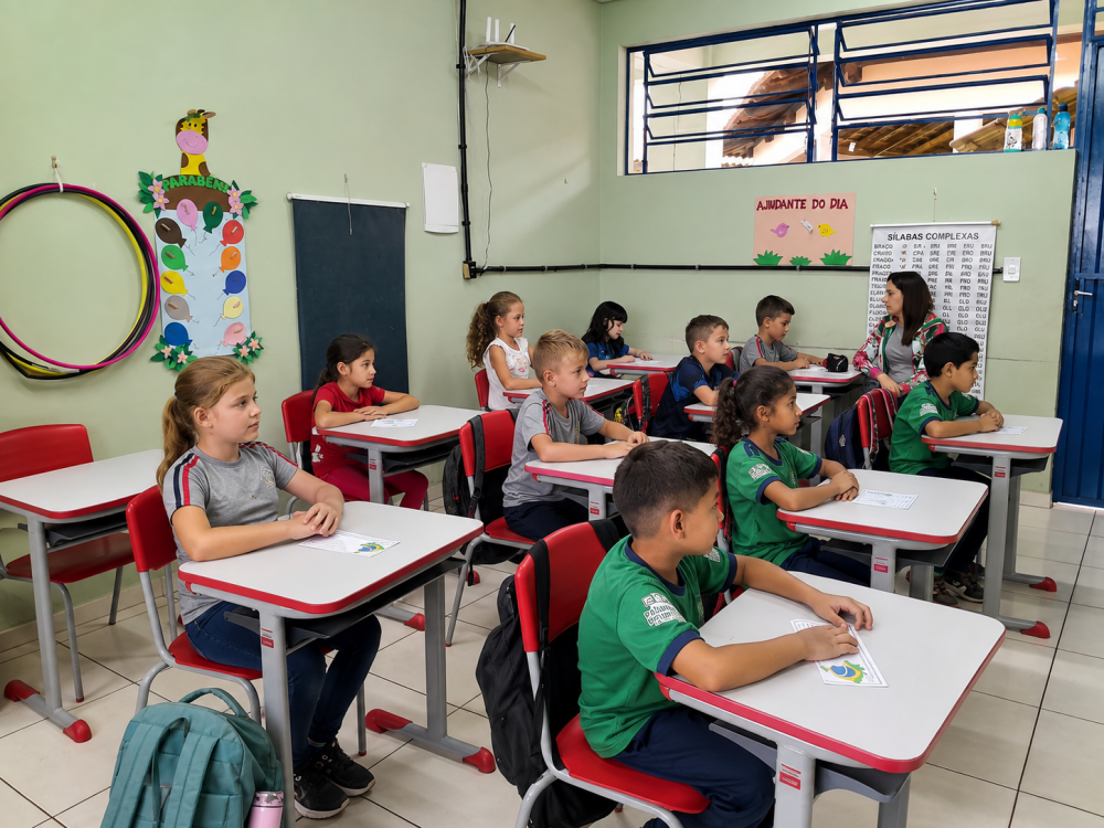 Alunos da rede municipal de Palmeira das Missões em sala de aula